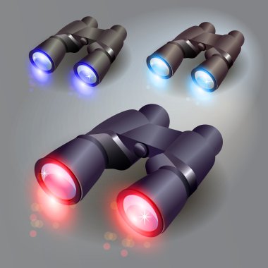 Set of realistic binoculars. Vector illustration clipart