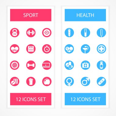 Basic - Health and Fitness icons. Vector illustration clipart