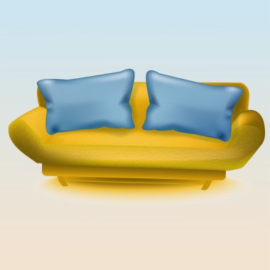 Yellow sofa. Vector illustration clipart