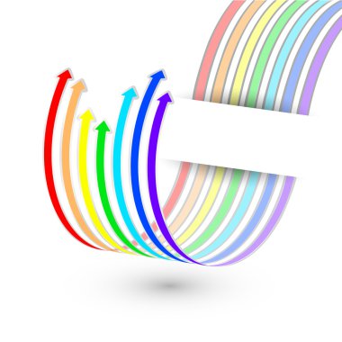 Vector arrow from the rainbow stripes clipart
