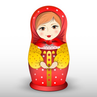 Traditional matryoschka doll,  vector illustration   clipart