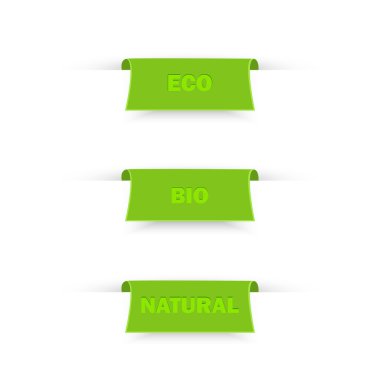 Bio ve eko etiketleri. vektör çizim