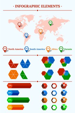 infografik elementlerin vektör kümesi.