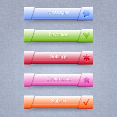 Vector set of web buttons. clipart