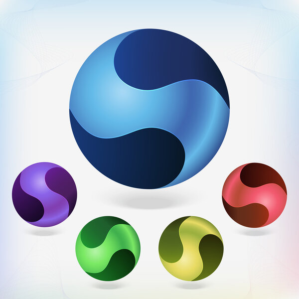 Set of colorful balls on white background. Vector illustration