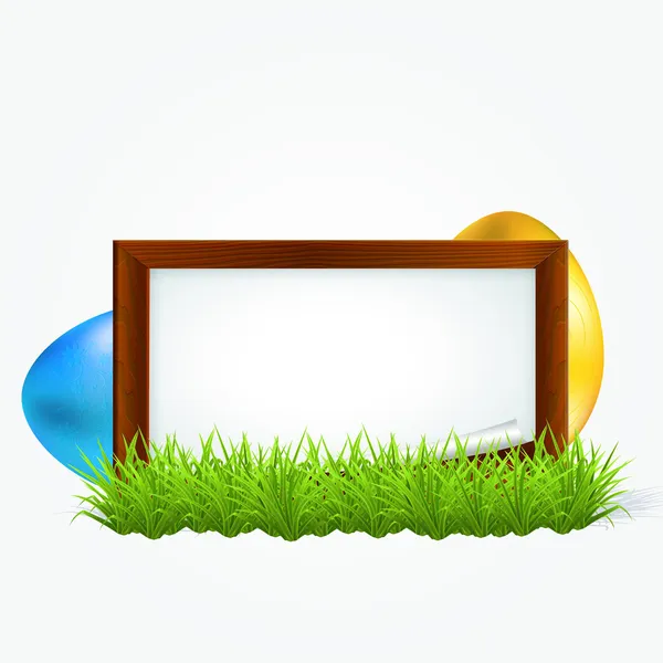 Painted Easter Eggs Lying Grass Vector Illustration — Stock Vector