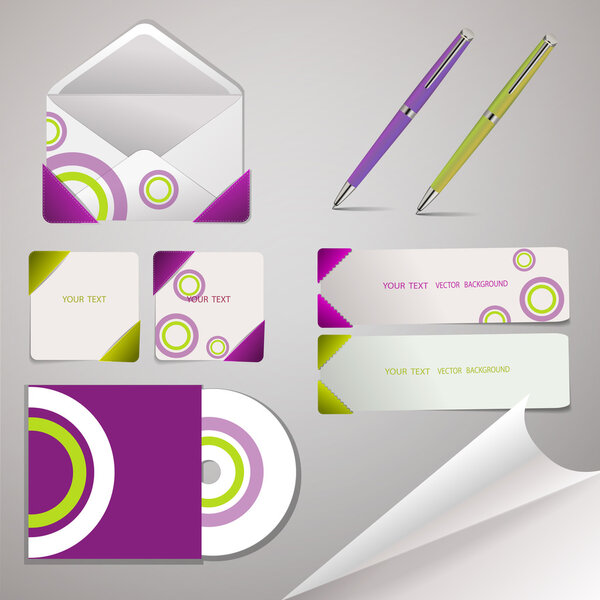 Sheets of paper, envelopes, pen and lorgnette. Vector illustration