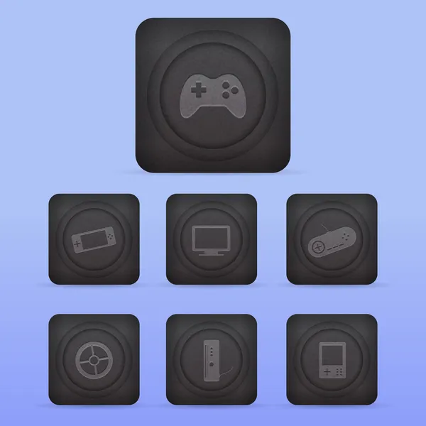 Conjunto Iconos Vectores Videojuegos — Archivo Imágenes Vectoriales