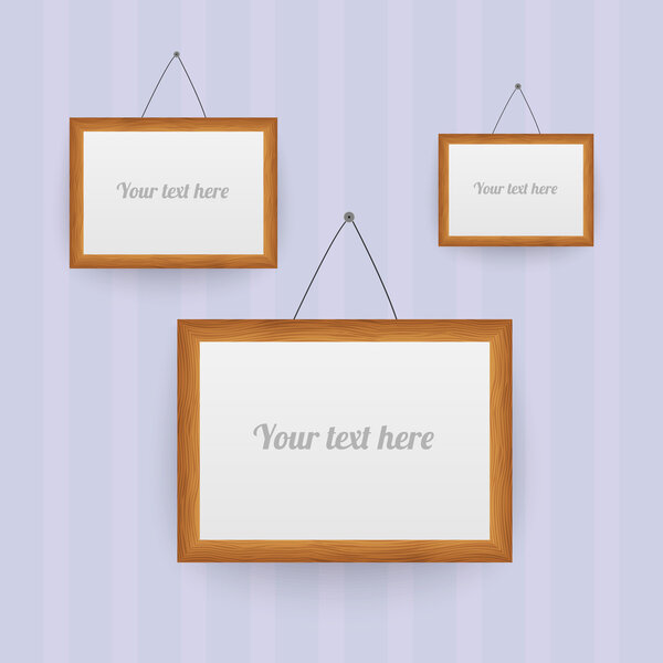 Vector set of wooden frames