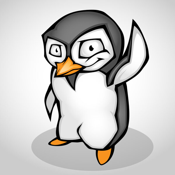 Мультяшный пингвин. Векторная иллюстрация
