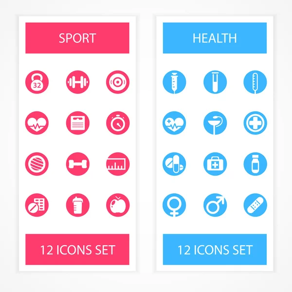 Basic Iconos Salud Fitness Ilustración Vectorial — Vector de stock