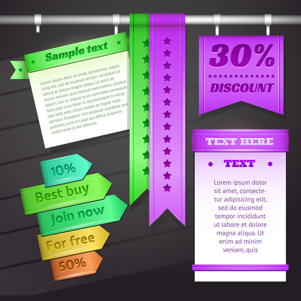 Веб-баннер скидки или этикетка. Векторная иллюстрация
