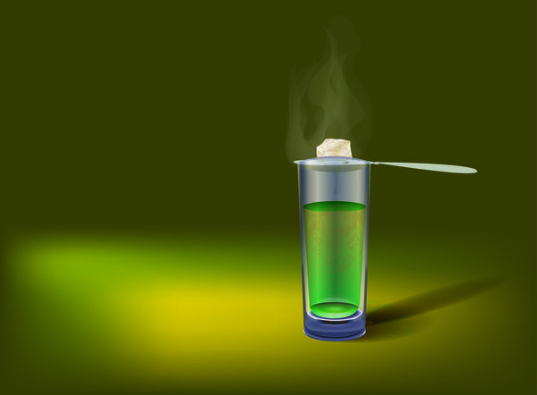 Glass of absinthe. Vector illustration
