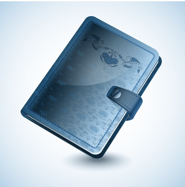 Closed dairy book. Vector illustration