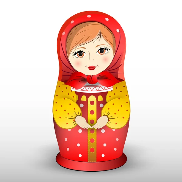 Traditional Matryoschka Doll Vector Illustration — Stock Vector