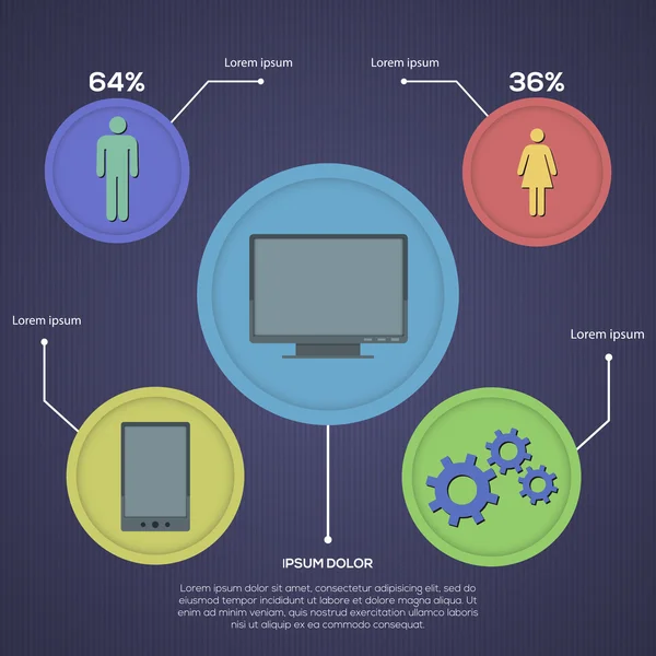 Conjunto Infográficos Rede Social Design Estilo Retro Ilustração Vetorial Gráficos Vetores