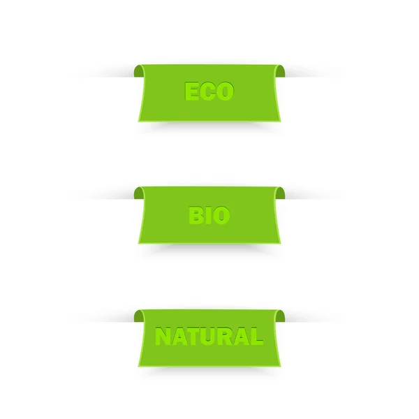 Bio Eco Labels Vectorillustratie Vectorbeelden