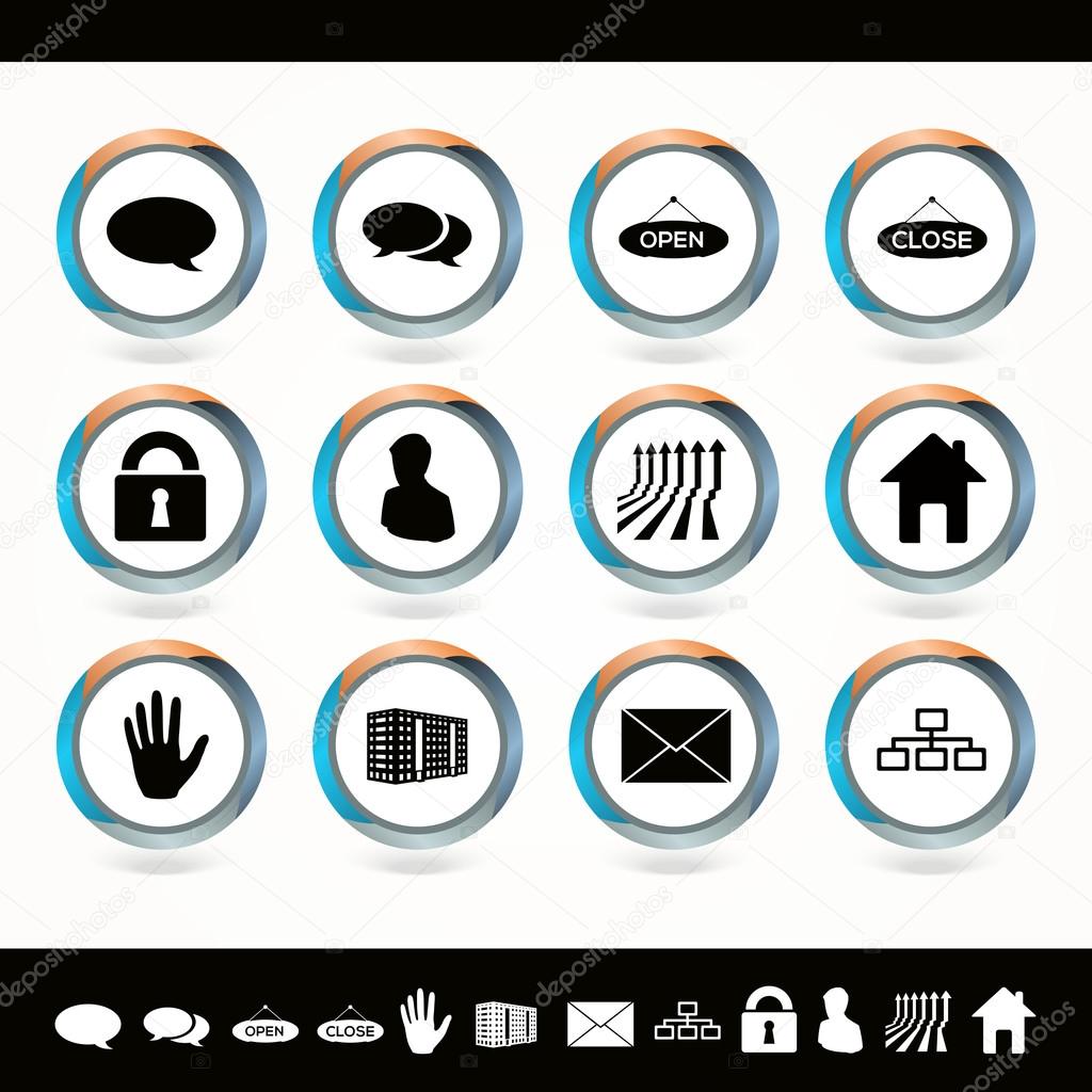 Vector set of web icons.