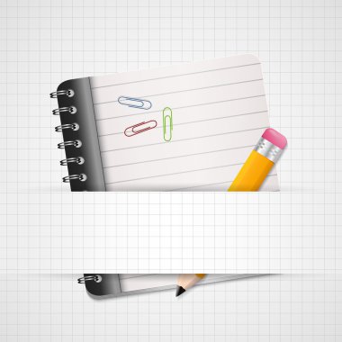 Blank Paper with Notebook Vector clipart