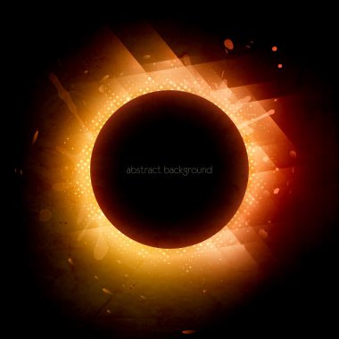 Solar eclipse. Illustration on black background for design clipart