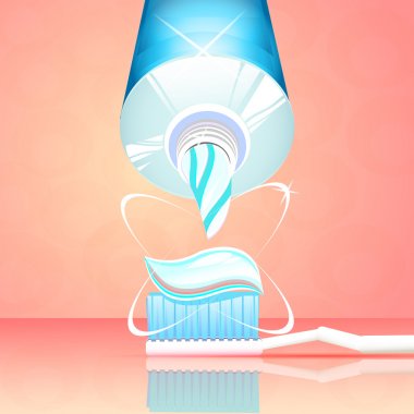 illüstrasyon izole diş fırçası Diş macunu ve tüp