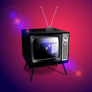 eski moda retro tv. vektör çizim.