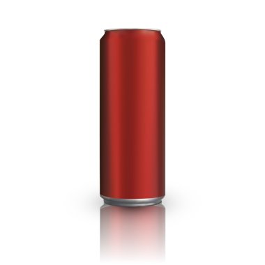Red Aluminum Can. Vector illustration clipart