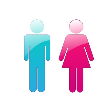 Illustrator adam ve kadın tuvaleti