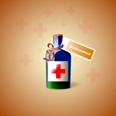 Medicine Bottle With Cross clipart