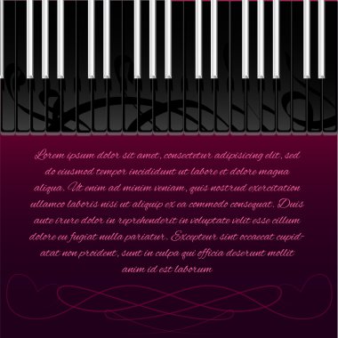 Piano key with text space. Vector illustration clipart