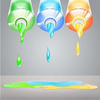 Illustration of isolated tubes of paint clipart