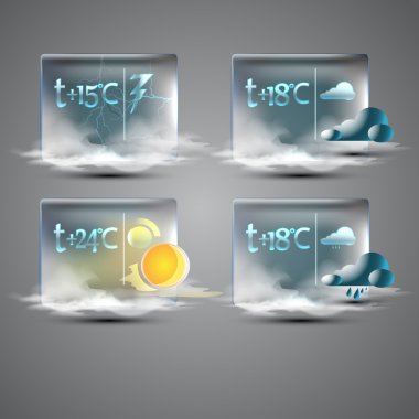 Weather forecast icons,  vector illustration   clipart