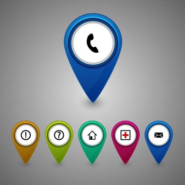 Location Markers,  vector illustration   clipart