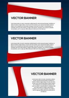 Vecor banner set with red line clipart