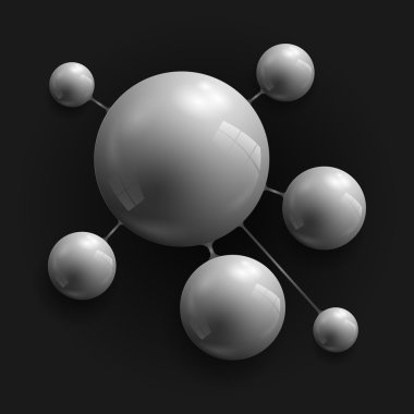 Vector dark spheres,  vector illustration   clipart