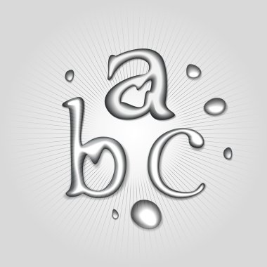 Vector water letters A, B, C. clipart