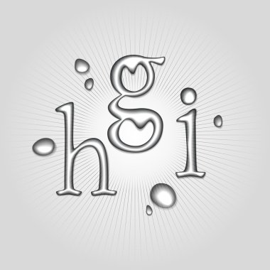 Vector water letters H, G, I. clipart