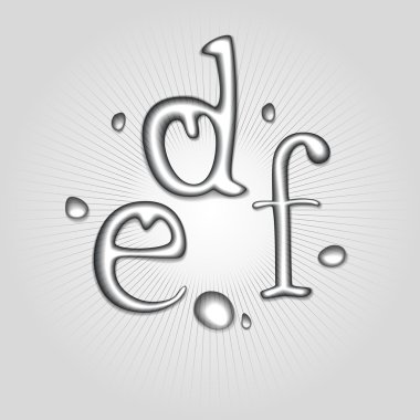 vektör su harfler d, e, f.