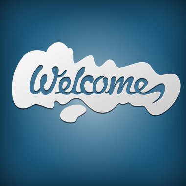 Lettering Welcome,  vector illustration   clipart