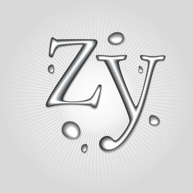Vector water letters Z, Y. clipart