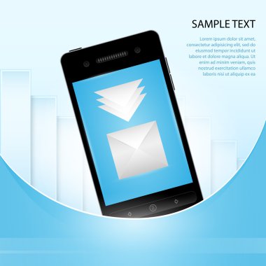Mobile Phone with message icon clipart