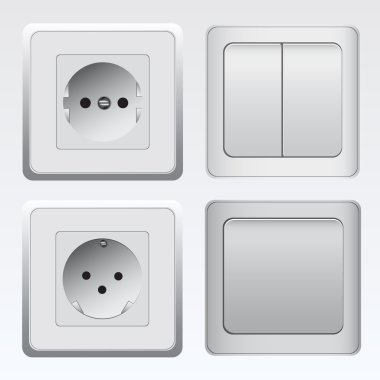 Switches and sockets set clipart