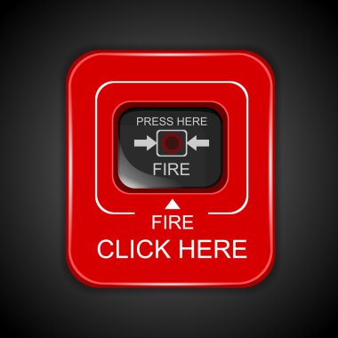 Red fire alarm,  vector illustration   clipart