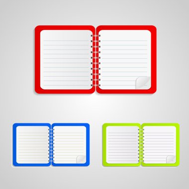Colored notebook set,  vector illustration   clipart