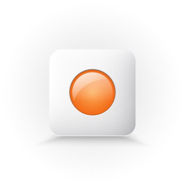 Vector orange button,  vector illustration   clipart