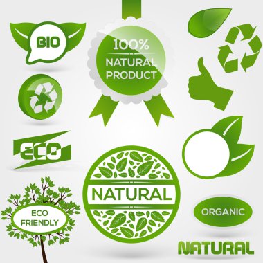 Vector Eco Stamps and Labels. Eco Style. clipart