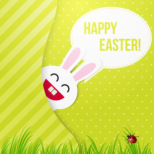 Бумажная пасхальная яичная карта. Векторная иллюстрация
