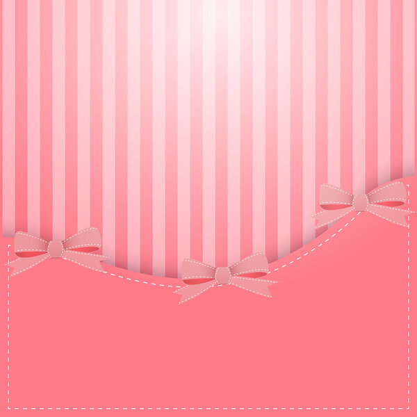 Vector pink background with bows