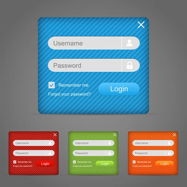 Elemento Stile Modulo Login Web — Vettoriale Stock