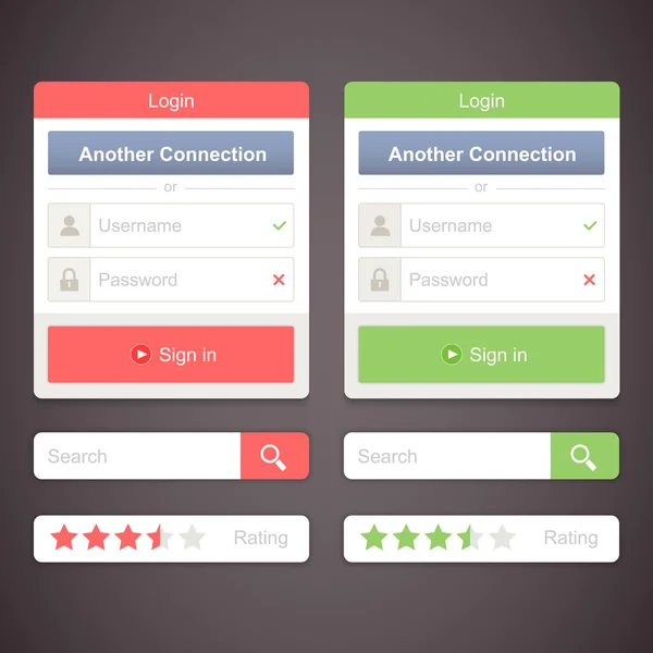 Web 登录窗体样式元素 — 图库矢量图片